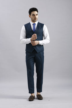 Dark Slate Grey 5 Piece Suit with Blue Accents