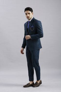 Dark Slate Grey 5 Piece Suit with Blue Accents