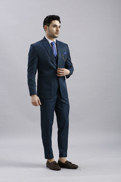 Dark Slate Grey 5 Piece Suit with Blue Accents