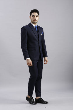 Navy Blue 5 Piece Suit with Blue Accents