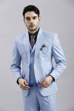 Light Blue 5 Piece Suit with Grey Accents