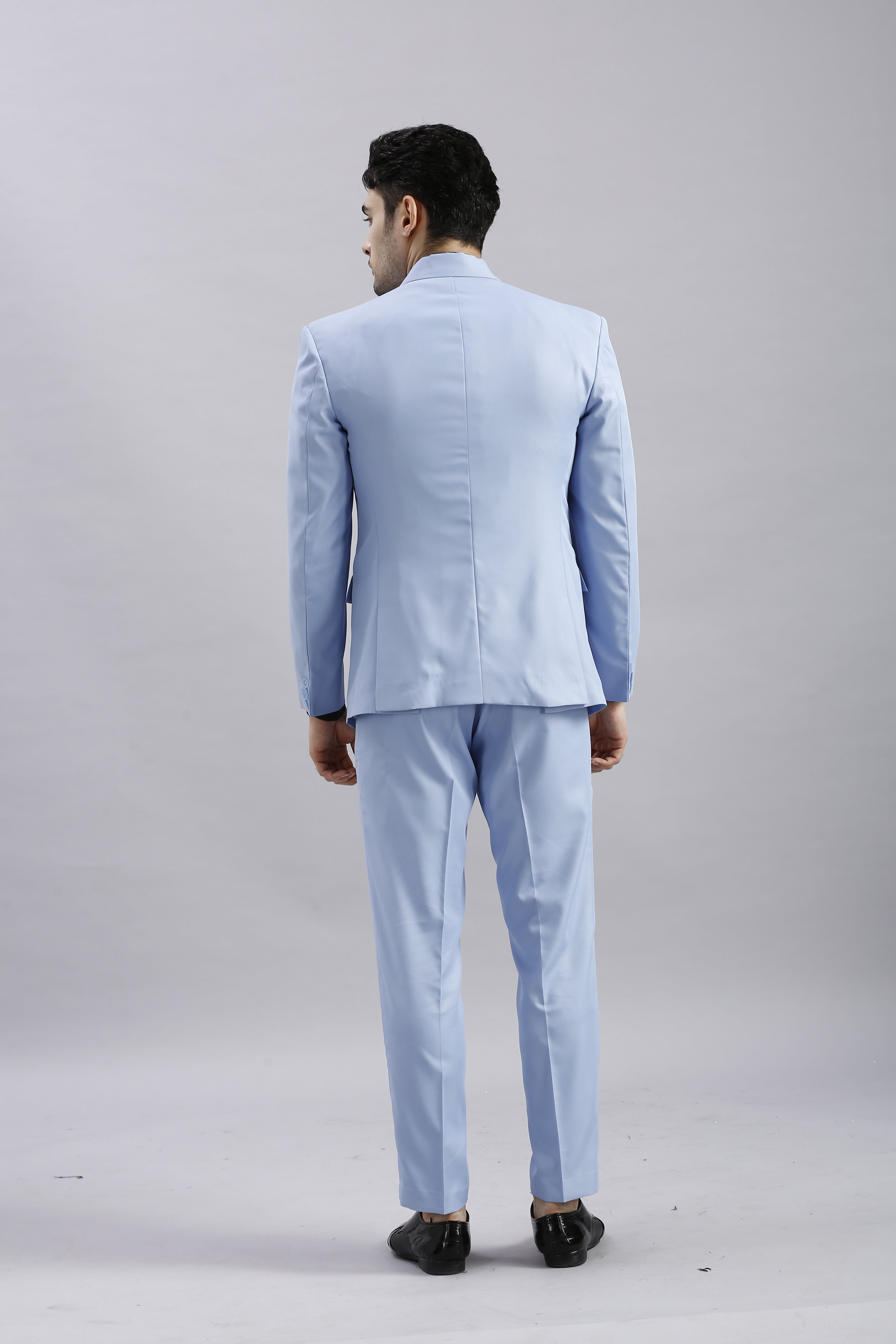 Light Blue 5 Piece Suit with Grey Accents