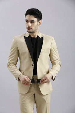 Beige Modern 3 Piece Suit