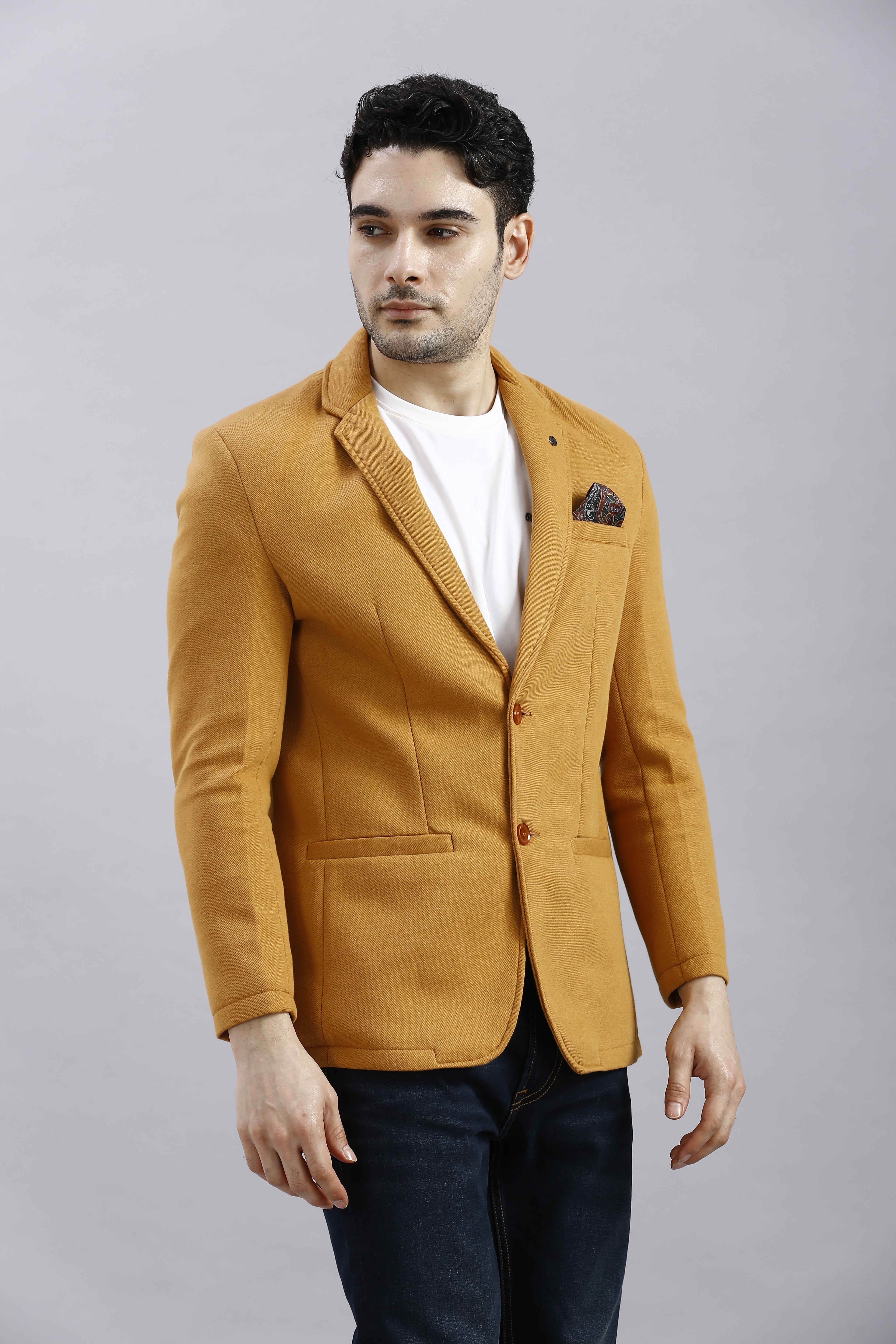 Mustard Yellow Slim Fit Blazer