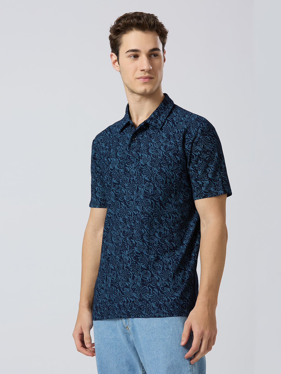 Blue Pattern Polo Tee