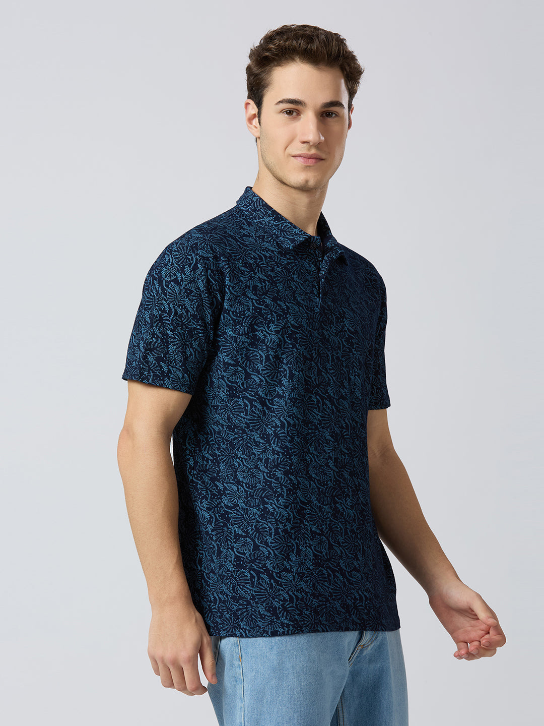 Blue Pattern Polo Tee