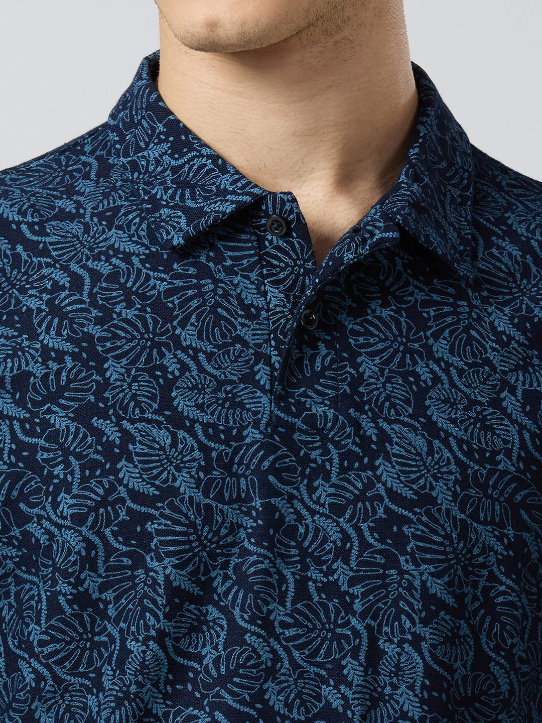 Blue Pattern Polo Tee